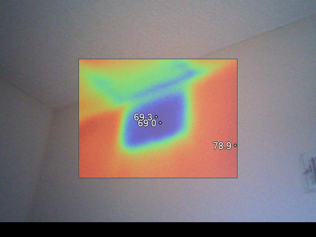 Thermal image of missing insulation